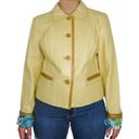 Bernardo 90s  Vintage Yellow Leather Jacket Medium Retro Y2k Photo 1