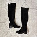 Jimmy Choo  Black Suede Over the Knee Block Heel Boots Sz 7 Photo 0