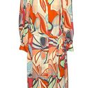 Alexis Abstract Puff Sleeve Button Front Chiffon Maxi Dress w/Waist Tie Small Photo 0