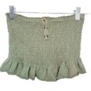 We The Free  Womens Size XS Green Ruffled Tube Top With Buttons Photo 0