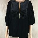 T Tahari  'Lala' Gold Studded 3/4 Sleeve Velvet Top NWT M Photo 0