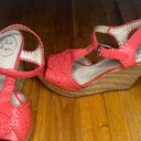 Jack Rogers  Medallion T-Strap Wedge in Coral size 10 Photo 2