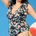 Modcloth NEW NWT  The Kelsie One Piece Swimsuit Floral Black Blue Floral Padded Photo 1