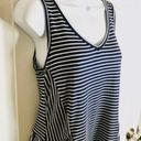 Modcloth  Stripe Ruffle Tank Top In Every Direction Knit Navy Blue Cream White S Photo 6