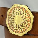 Twisted Vintage Horizon Brass Copper  Sun Belt Buckle M Medium Brown Leather Belt Photo 1