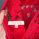 Alexis  Leona Lace Sheath Midi Dress Short Sleeve Red Size XS Photo 4