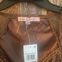 Crave fame NWT Fame women's embroidered brown top size medium (32) Photo 4