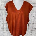 Terra & Sky women 3X 24W-26W sweater vest lightweight v-cut orange Photo 0