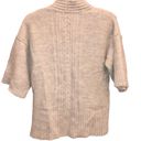 Banana Republic Wool Blend V Neck Cable Knit Faux Wrap Short Sleeve Tan Brown S Photo 1