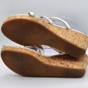 Cole Haan  White Heels open Toe Slide Cork Leather Sandals Size 7.5B Photo 6