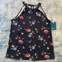 Market & Spruce NWT!  Blue Pink Floral Sleeveless Blouse Medium Photo 4