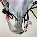 OP NWT  White & Black Polka Dot Neon Splattered Bikini Bottoms Size S Photo 2