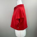Good American  Red 3/4 Zip Short Sleeve Cropped Sweatshirt Size 0/XS Oversized Photo 7