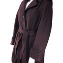 London Fog  Womens Size XL Coat Wool Blend Hooded Belted Burgundy Walker Jacket Photo 3