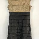 Lucy Paris New Lucy & Co Ruffle Spiral Sleeveless Tiered Mini Dress Black Nude Photo 9