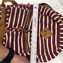 Madden Girl  maroon and white striped backpack medium cloth adjustable straps Photo 1