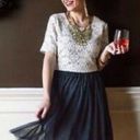 Anthropologie Weston  white laced top black tulle dress sz XS short sleeve Photo 1