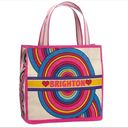 Brighton  Rainbow Bright Canvas Tote Bag Purse- pink-heart Tom Clancy NWT Photo 1