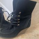 ZARA BLACK SUEDE FUR LINED TRAFALUC COLLECTION BY  LACE UP ANKLE BOOTS SIZE 38 Photo 5