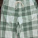 Aerie NWT  Snowed In Fuzzy Jogger Plaid Pant Size Large Green Photo 1