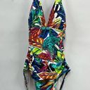 Ralph Lauren Lauren  Sz. 10 Rainforest Multicolor Halter Mio 1 Piece Swimsuit Photo 0