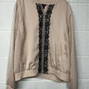 Lane Bryant NEW  rose pink sateen zip up bomber jacket black lace 14/16 (1X) Photo 1