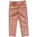 Wilfred  Aritzia Melina Brown High Rise Straight Leg Vegan Leather Pants size 12 Photo 1