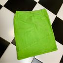 United Colors Of Benetton Vintage Y2K  Neon Lime Green Corduroy Pencil Skirt sz L Photo 9