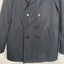 Banana Republic Black Blue Liner Double Breasted Peacoat Trench Coat Size Large Photo 2