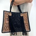 American Darling Conceal Carry Tooled Leather Bag Western Boho Back Black Photo 11