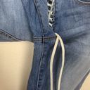 Guess  womens 28 skinny tie front lace up jeans denim blue club y2k 90s Photo 5