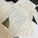 Natori Vintage 80s 90s  Sheer Lace Top Button Scoop Neck Cream Ivory White Small Photo 1