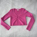 Aeropostale Pink Ribbed Crop Keyhole Sweater  Photo 0