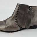 Nicole Miller  Artelier Elize Ankle Boots Sz 10M Silver Leather Flats Booties Photo 1