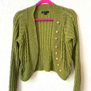 BCBGMAXAZRIA Green Cable Knit Cardigan Sweater 2000s Y2K Style Size Large Photo 1