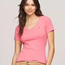 Tommy Hilfiger Pink  V Neck Short Sleeve Photo 0