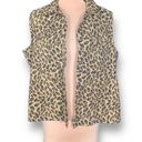 Coldwater Creek Vintage  Vest Tan Brown Leopard Animal Print Button Front Plus 2X Photo 2