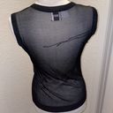 DKNY  Black Sheer Women’s Beaded Tank Top Sz LG Stretch Rayon Sleeveless Photo 4