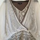 Ryu Anthro  Lace Wrap Front Coquette Cottagecore Boho Dolman Sleeve Blouse Size L Photo 2