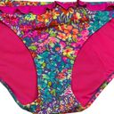 Victoria's Secret Victoria’s Secret Swim 𑁍 Floral Ruffle Bandeau 2 Piece Bikini Set 𑁍 Fuchsia M Photo 5