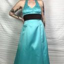 City Triangles Y2K Blue and Brown Halter Gown Photo 0