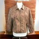 Ruby Rd  Faux Alligator Skin full zip lined quarter sleeve brown jacket 16 Photo 5