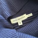 Good American  Wide Rib Crop Turtleneck Sweater in Blue Rinse Size 5XL Photo 9