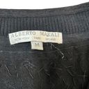 Alberto Makali  Embellished Sweater Beaded Sequin V Neck Black Medium Photo 4