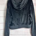 Weekend Edition Women's Long Sleeve Black Velour Cropped Sweatshirt Sz L Size L Photo 2