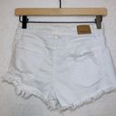 American Eagle AE White Wash Denim Super Stretch X Hi Rise Festival Shorts Photo 3