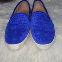 Joie  Huxley Royal Blue Croc Print Suede Slip on sneakers/loafers Photo 4