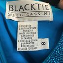 Oleg Cassini  Vintage Electric Blue Beaded Sheath Dress Size 8 Photo 5
