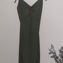 Pretty Little Thing Olive Ribbed Midi Dress Photo 3