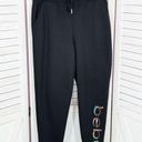 Bebe  Sport Rainbow Sequin Logo Fleece Jogger Pants Black Small Photo 0